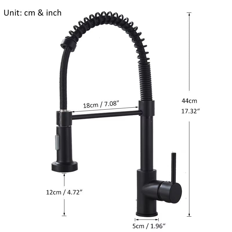 Matte Black Pull down Kitchen Faucet Chrome Dual Modes Nozzle Hot Cold Water Mixer Crane Tap Brass Spring Kitchen Sink Faucets
