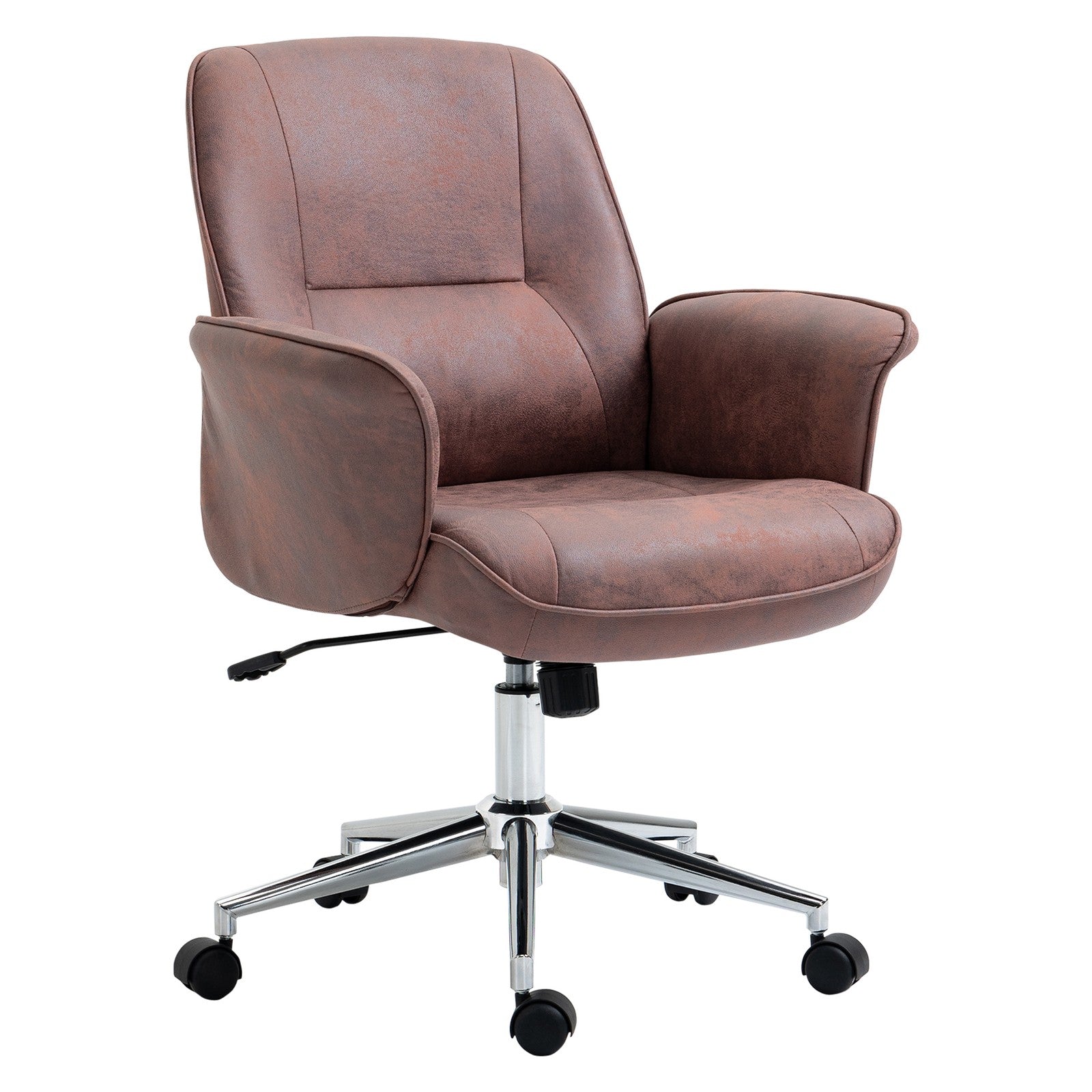 Vinsetto Home Office Chair Microfibre Swivel Chair for Home Study, Red