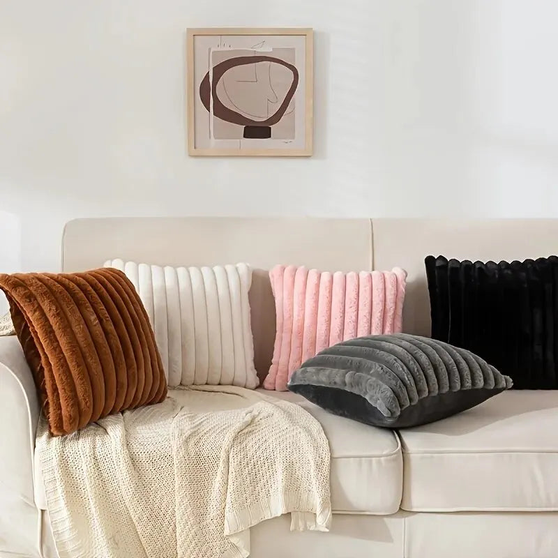 1Pc Stripe Corduroy Pillow Case Creative Home Fabric Pillowcushion for Sofa Bedroom Car, Home Decoration Home Decor Room Decor