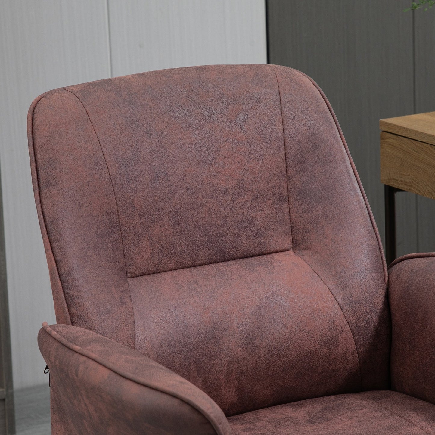 Vinsetto Home Office Chair Microfibre Swivel Chair for Home Study, Red