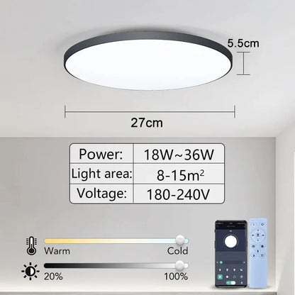Smart Led Ceiling Lamp 36W 50W 220V Dimmable Modern Led Ceiling Lights with APP Remote Control for Bedroom Living Room