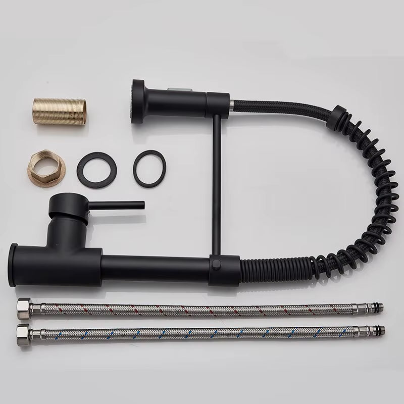 Matte Black Pull down Kitchen Faucet Chrome Dual Modes Nozzle Hot Cold Water Mixer Crane Tap Brass Spring Kitchen Sink Faucets