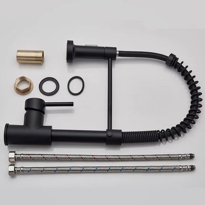 Matte Black Pull down Kitchen Faucet Chrome Dual Modes Nozzle Hot Cold Water Mixer Crane Tap Brass Spring Kitchen Sink Faucets