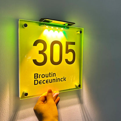 Customized LED Illuminated House Number Outdoor UV Print Solar House Sign Solar Lights Outdoor House Numbers Decor Door Sign