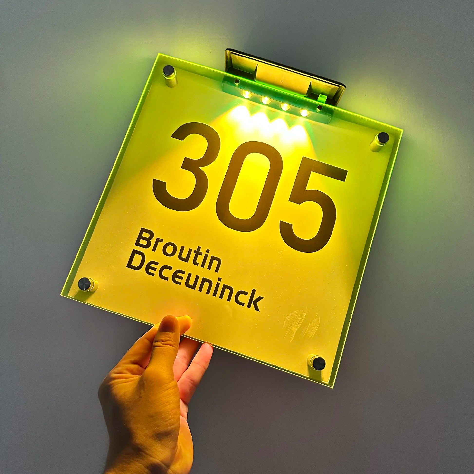 Customized LED Illuminated House Number Outdoor UV Print Solar House Sign Solar Lights Outdoor House Numbers Decor Door Sign