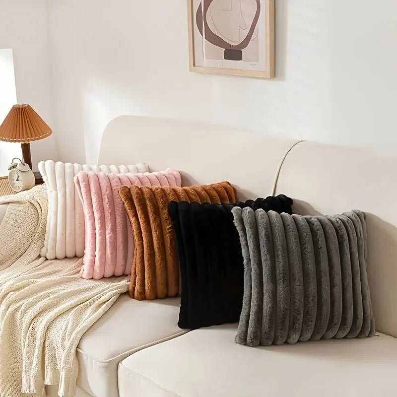 1Pc Stripe Corduroy Pillow Case Creative Home Fabric Pillowcushion for Sofa Bedroom Car, Home Decoration Home Decor Room Decor